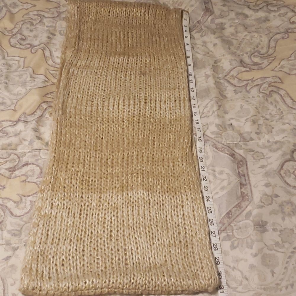 GOLD & Tan Infinity Scarf - Picture 3 of 3